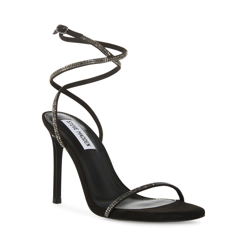 Black Steve Madden Aubrey Women's Heels Sandals | PH 0916MDU